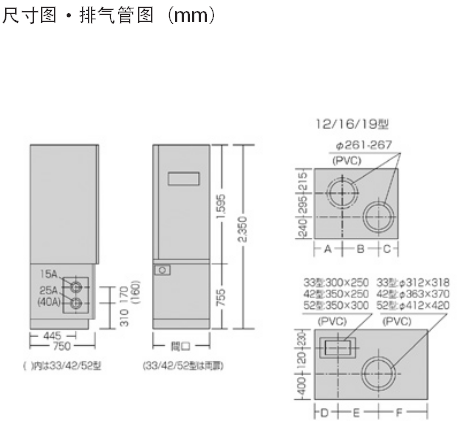 雅马拓排气处理装置CRW3尺寸图